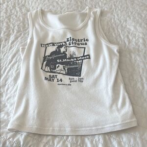 Brandy Melville White Graphic Tank Top